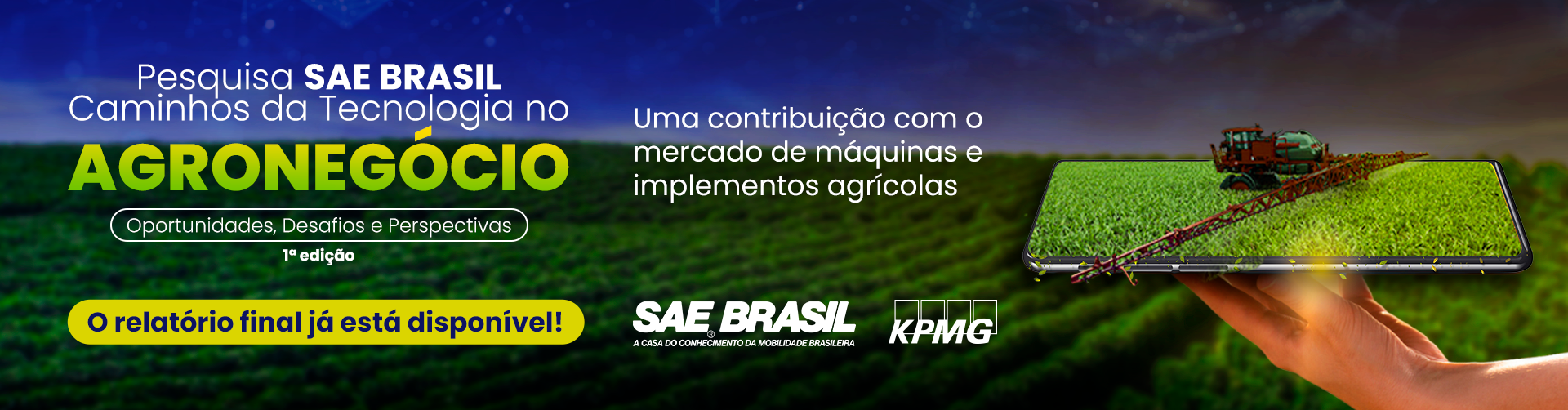 SAE BRASIL e KPMG: apenas 16% dos agricultores têm internet de alta qualidade na propriedade